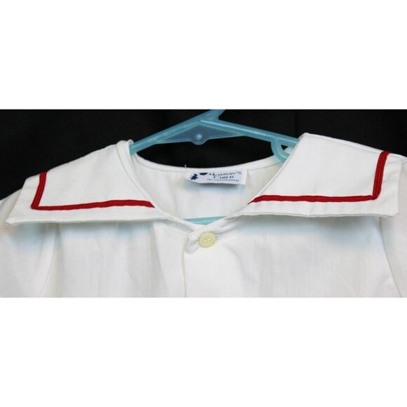 Mondays Child Outfit sz 2T Sailor Shirt Red Polka Dot Shorts Summer Ocean Unisex - Picture 3 of 6